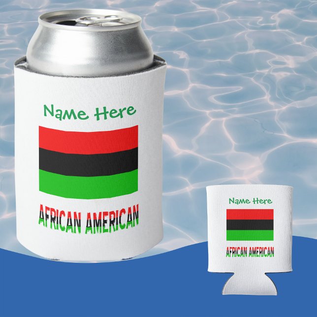Rafraîchisseur Pour Canette Diaspora afro-américaine Drapeau vert personnel (Créateur téléchargé)