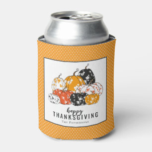 Rafraîchisseur Pour Canette Dîner Thanksgiving Citrouilles floraux modernes