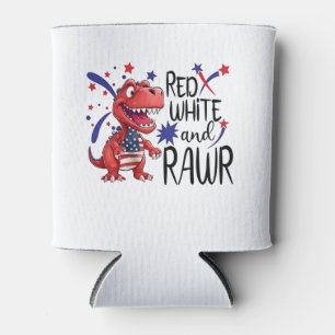 Rafraîchisseur Pour Canette Dinosaure blanc rouge occidental