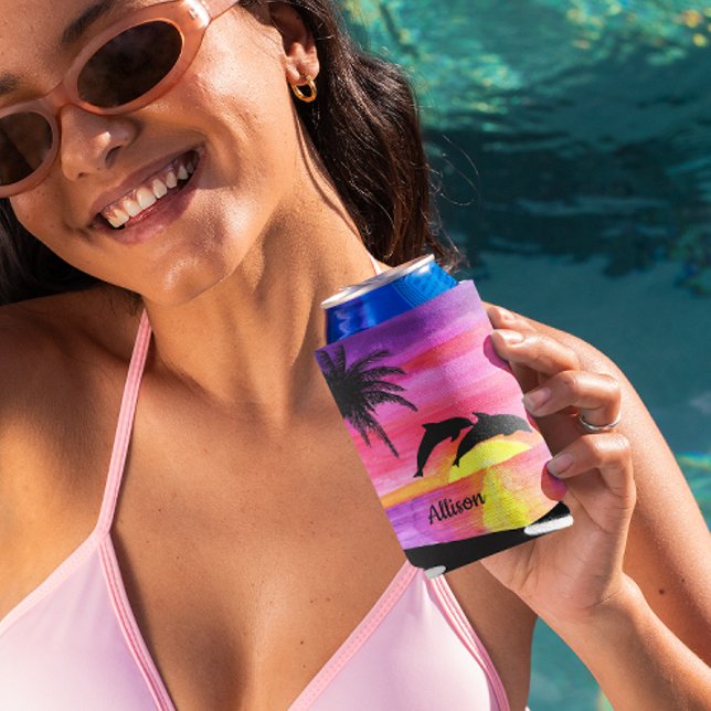 Rafraîchisseur Pour Canette Dolphins Paradis tropical Personnalisé (Créateur téléchargé)