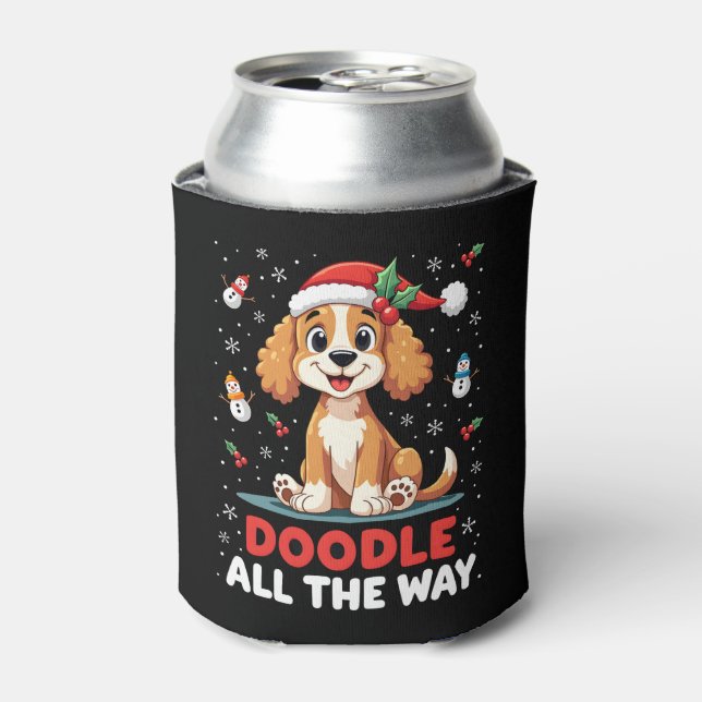 Rafraîchisseur Pour Canette Doodle All The Way Funny Goldendoodle Santa Hat Ch (Can devant)