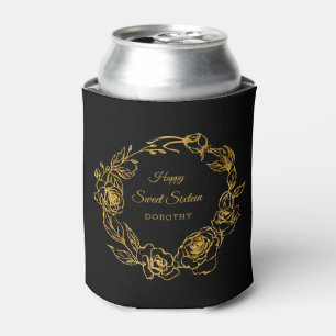 Rafraîchisseur Pour Canette Douce 16 Luxe Rose Or Personnalisé Noir