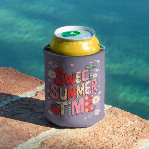 Rafraîchisseur Pour Canette Douce Coquette Été Strawberry Retro Plage 