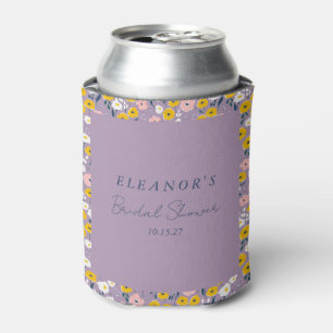 Rafraîchisseur Pour Canette Douce Mariage Fleurs Violet Jaune Personnalisé
