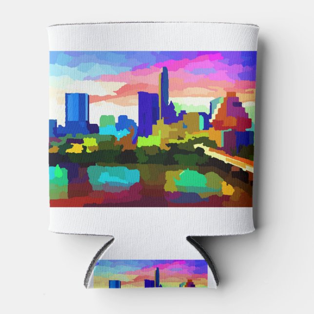 Rafraîchisseur Pour Canette Downtown Austin Texas Skyline (Devant)