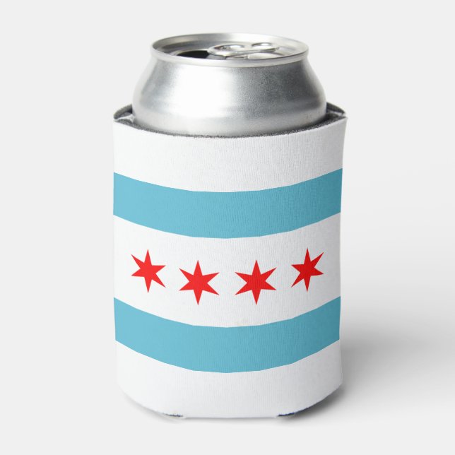 Rafraîchisseur Pour Canette Drapeau de Chicago (Can devant)