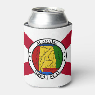 Rafraîchisseur Pour Canette Drapeau de l'Alabama/ Sceau de l'État superposé