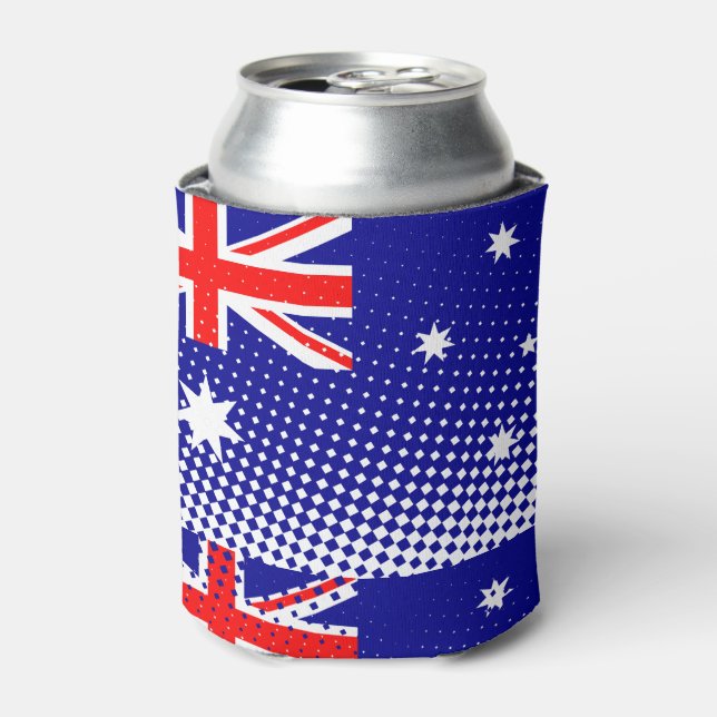 Rafraîchisseur Pour Canette Drapeau De L'Australie Avec Effet Halftone (Can devant)