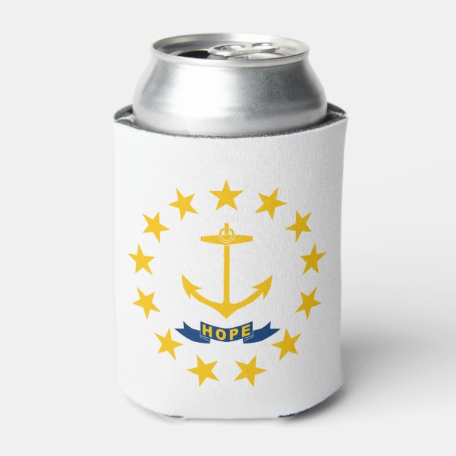 Rafraîchisseur Pour Canette Drapeau de l'État de Rhode Island (Can devant)