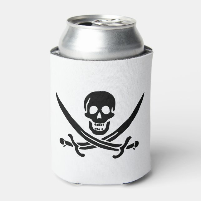 Rafraîchisseur Pour Canette Drapeau de pirate Crâne croisé épées (Can devant)