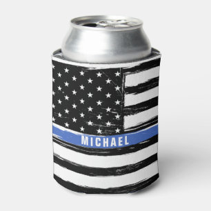 Rafraîchisseur Pour Canette Drapeau de police Thin Blue Line personnalisé grun