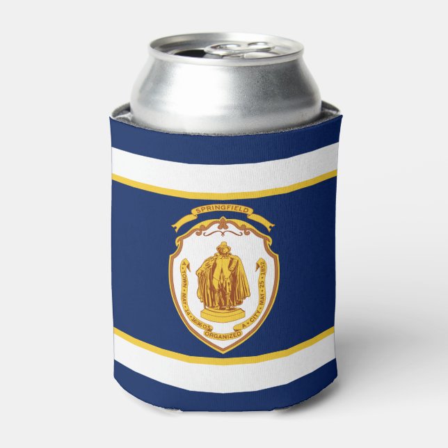 Rafraîchisseur Pour Canette Drapeau de Springfield, Massachusetts (Can devant)