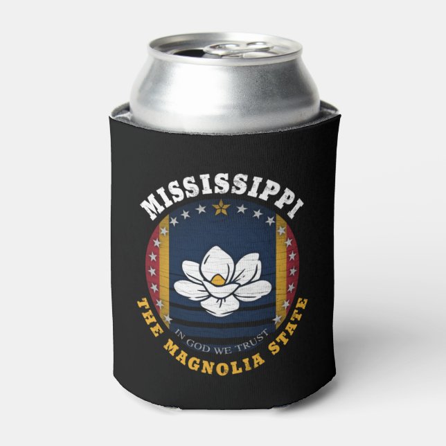 RAFRAÎCHISSEUR  POUR CANETTE DRAPEAU D'ÉTAT DE MISSISSIPPI MAGNOLIA (Can devant)