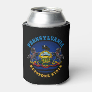 RAFRAÎCHISSEUR POUR CANETTE DRAPEAU D'ÉTAT DE PENNSYLVANIA KEYSTONE