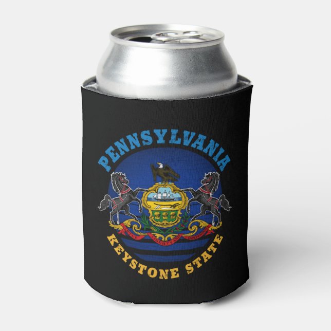 RAFRAÎCHISSEUR  POUR CANETTE DRAPEAU D'ÉTAT DE PENNSYLVANIA KEYSTONE (Can devant)