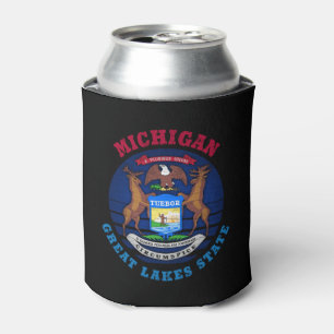 RAFRAÎCHISSEUR POUR CANETTE DRAPEAU D'ÉTAT DES GRANDS LACS DE MICHIGAN