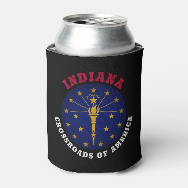 RAFRAÎCHISSEUR  POUR CANETTE DRAPEAU D'ÉTAT INDIANA CROSSROADS (Can devant)