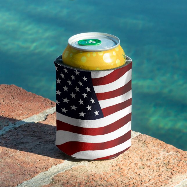 RAFRAÎCHISSEUR  POUR CANETTE DRAPEAU D'ÉTOILES ET STRIPES (Piscine in situ)