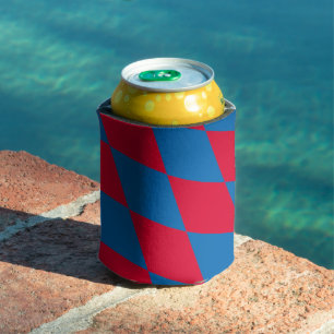 Rafraîchisseur Pour Canette Drapeau diamant Bavière bleu et rouge Motif