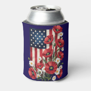 Rafraîchisseur Pour Canette Drapeau floral américain peut refroidir
