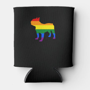 Rafraîchisseur Pour Canette Drapeau gai d'arc-en-ciel de bouledogue français