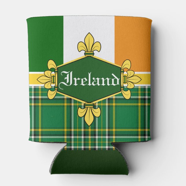 Rafraîchisseur Pour Canette Drapeau national d'Irlande, Tartan, Customiser le  (Dos)