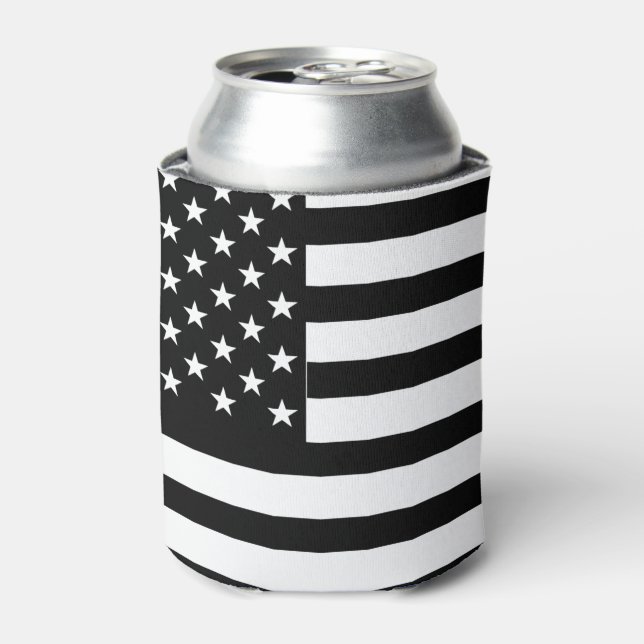 Rafraîchisseur Pour Canette Drapeau noir et blanc américain (Can devant)