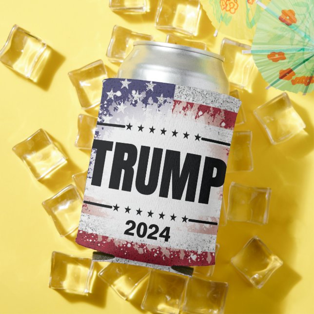 Rafraîchisseur Pour Canette Drapeau patriotique américain Trump 2024 (Été in situ)