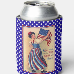 Rafraîchisseur Pour Canette Drapeau Patriotique Lady Liberty Étoiles et rayure