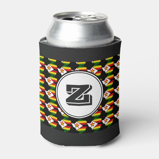 Rafraîchisseur Pour Canette Drapeau ZIMBABWE Monogramme Patriotique (Can devant)