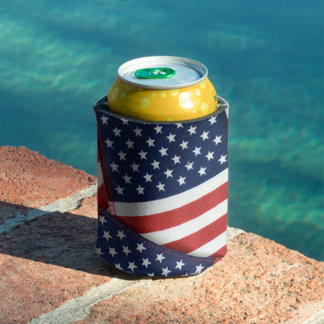 Rafraîchisseur Pour Canette Drapeaux américains 4 juillet (Piscine in situ)