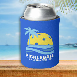Rafraîchisseur Pour Canette Drôle Pickleball Palm Tree Sun Texte personnalisé