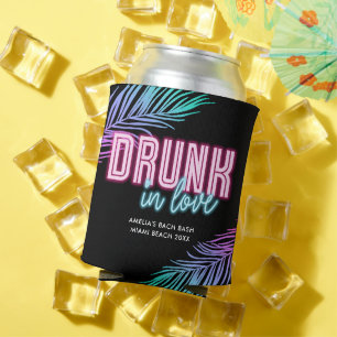 Rafraîchisseur Pour Canette Drunin In Love Neon Blue & Pink Tropical Bach