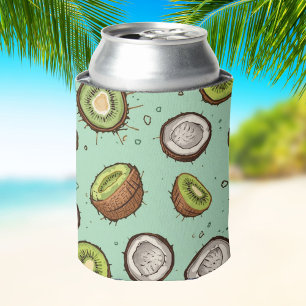Rafraîchisseur Pour Canette Duo Kiwi & Coco Fruit Tropical Aquarelle