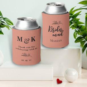 Rafraîchisseur Pour Canette Dusty Pink Party Mariage Date Bridesmaid Monogramm