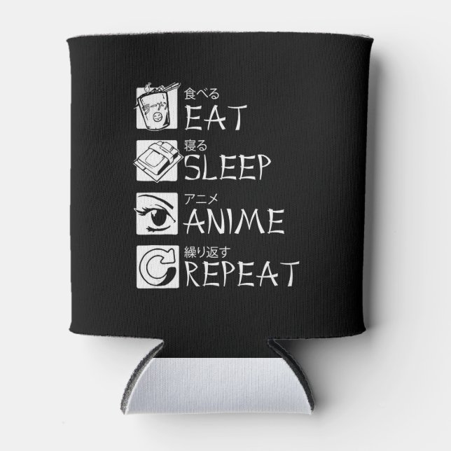 Rafraîchisseur Pour Canette Eat Sleep Anime Repeat Venin Idea Cosplayer (Devant)
