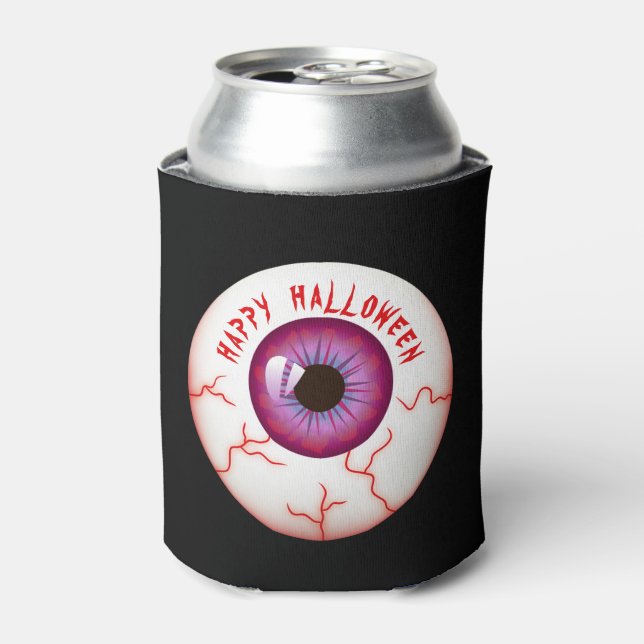 Rafraîchisseur Pour Canette Éffrayant Bloodshot Eyeball Halloween heureux (Can devant)