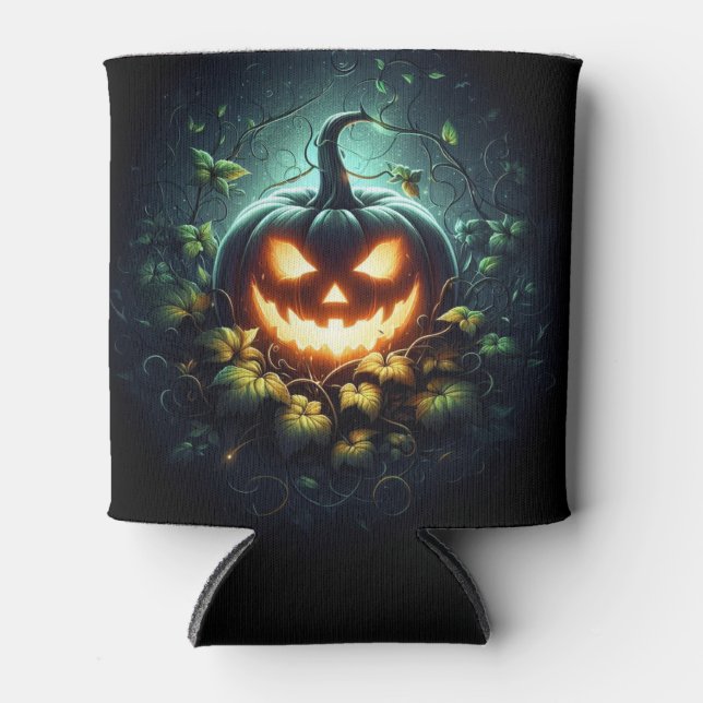Rafraîchisseur Pour Canette Éffrayant nature brillant Halloween citrouille (Devant)