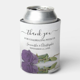 Rafraîchisseur Pour Canette Élégant Améthyste Rose violet Merci Mariage