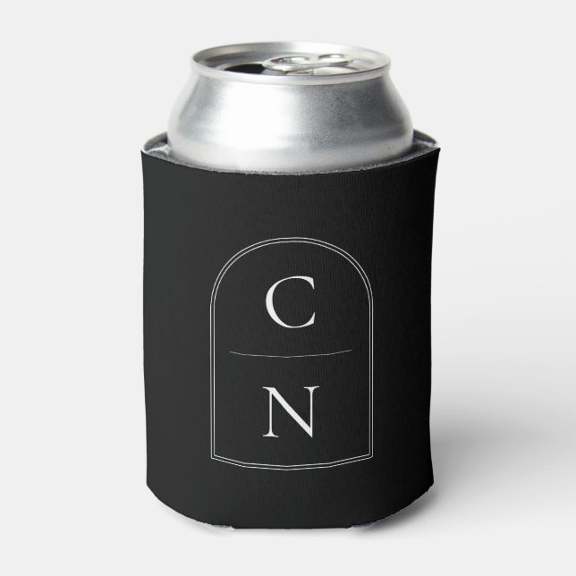 Rafraîchisseur Pour Canette Elégant Arc Monogramme mariage Faveurs (Can devant)