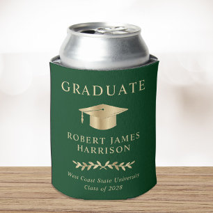 Rafraîchisseur Pour Canette Élégant Casquette de grade Green Gold Graduation P