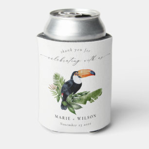 Rafraîchisseur Pour Canette Élégant Chic Tropical Rainforest Mariage Toucan