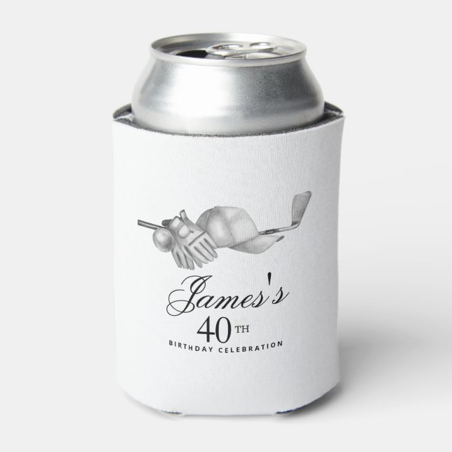 Rafraîchisseur Pour Canette Elégant Classic Golf 40th Birthday Party Custom (Can devant)