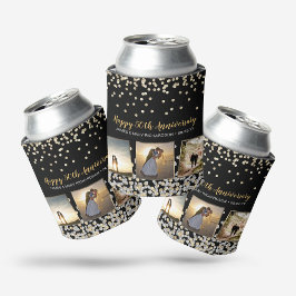 Rafraîchisseur Pour Canette Elégant Collage Photo Silver Gold 50e Anniversaire