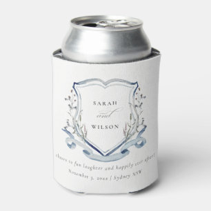 Rafraîchisseur Pour Canette Elégant Fleur sauvage d'aquarelle bleu Mariage Cre