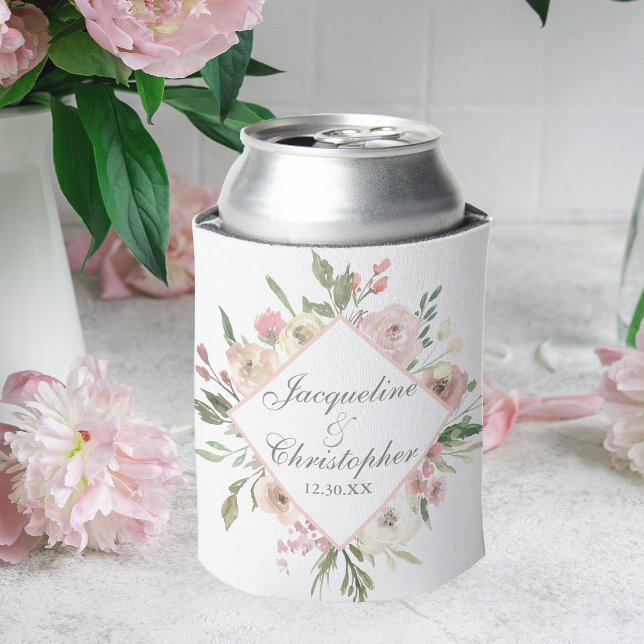 Rafraîchisseur Pour Canette Elégant Floral Blush Pink Garden Mariage (Créateur téléchargé)