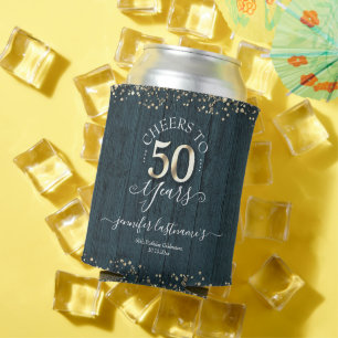 Rafraîchisseur Pour Canette Élégant Gold 50th Birthday Script