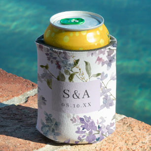 Rafraîchisseur Pour Canette Élégant Mariage Lilac Monogrammé