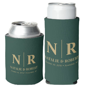 Rafraîchisseur Pour Canette Élégant Mariage Monogramme Mariage Initiales de la