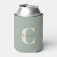 Élégant Monogramme moderne Nom dans Sage Green